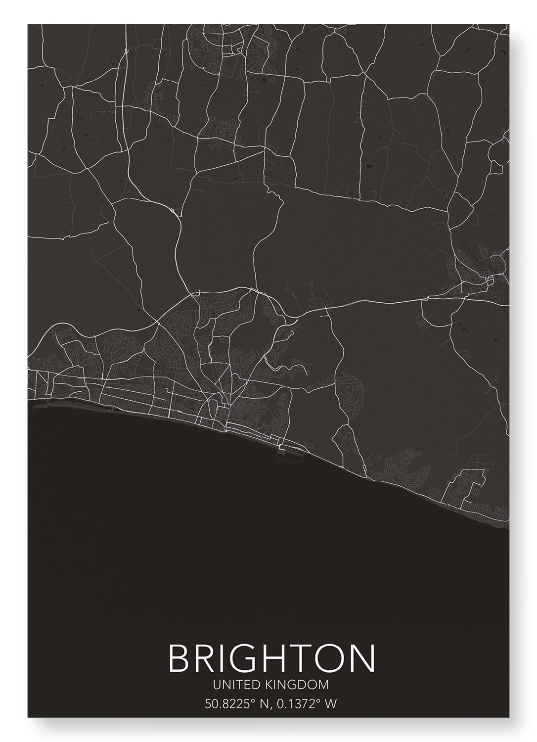 BRIGHTON FULL MAP: Map Full Art Print