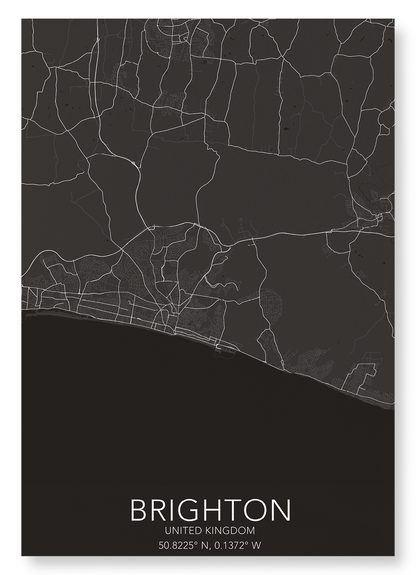 BRIGHTON FULL MAP: Map Full Art Print