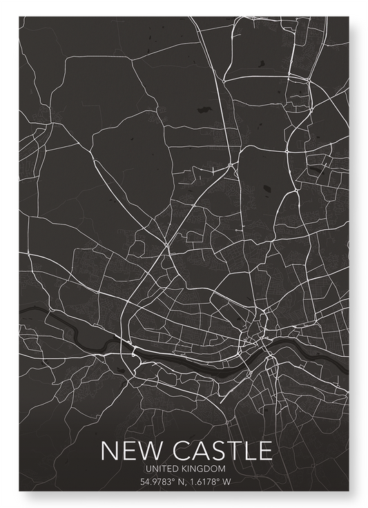 NEWCASTLE FULL MAP: Map Full Art Print