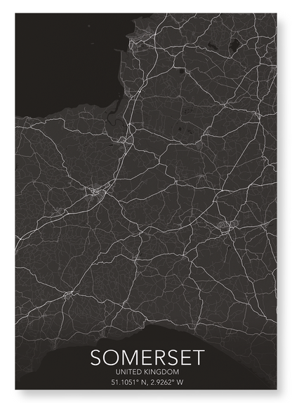 SOMERSET FULL MAP: Map Full Art Print