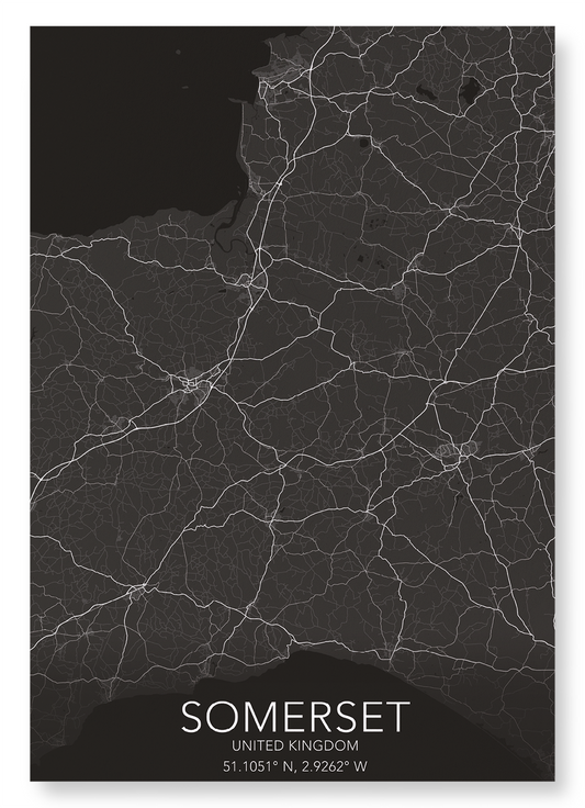 SOMERSET FULL MAP: Map Full Art Print
