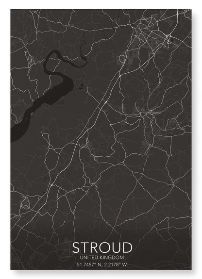 STROUD  FULL MAP: Map Full Art Print
