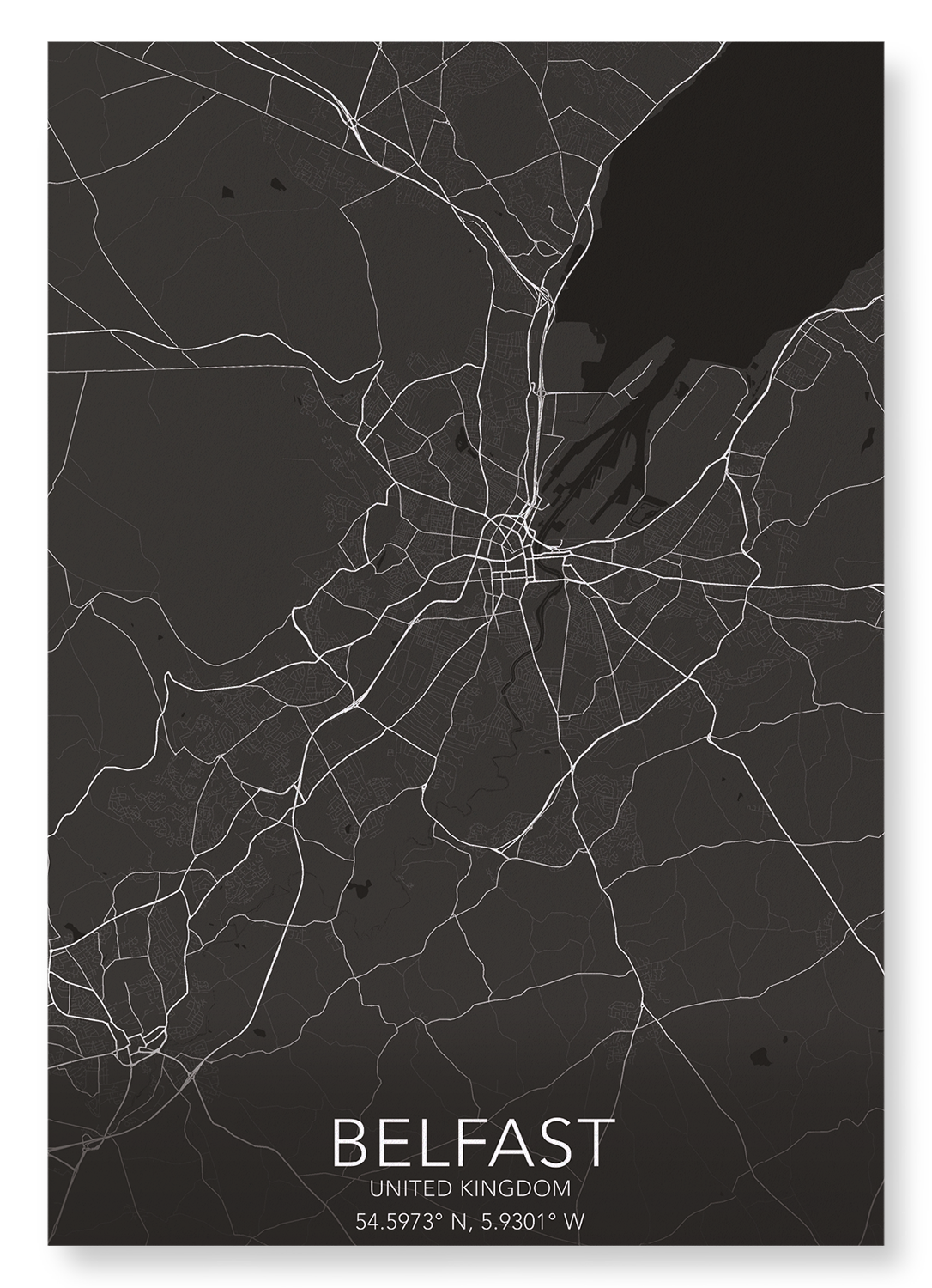 BELFAST FULL MAP: Map Full Art Print