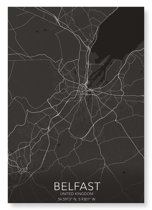 BELFAST FULL MAP: Map Full Art Print