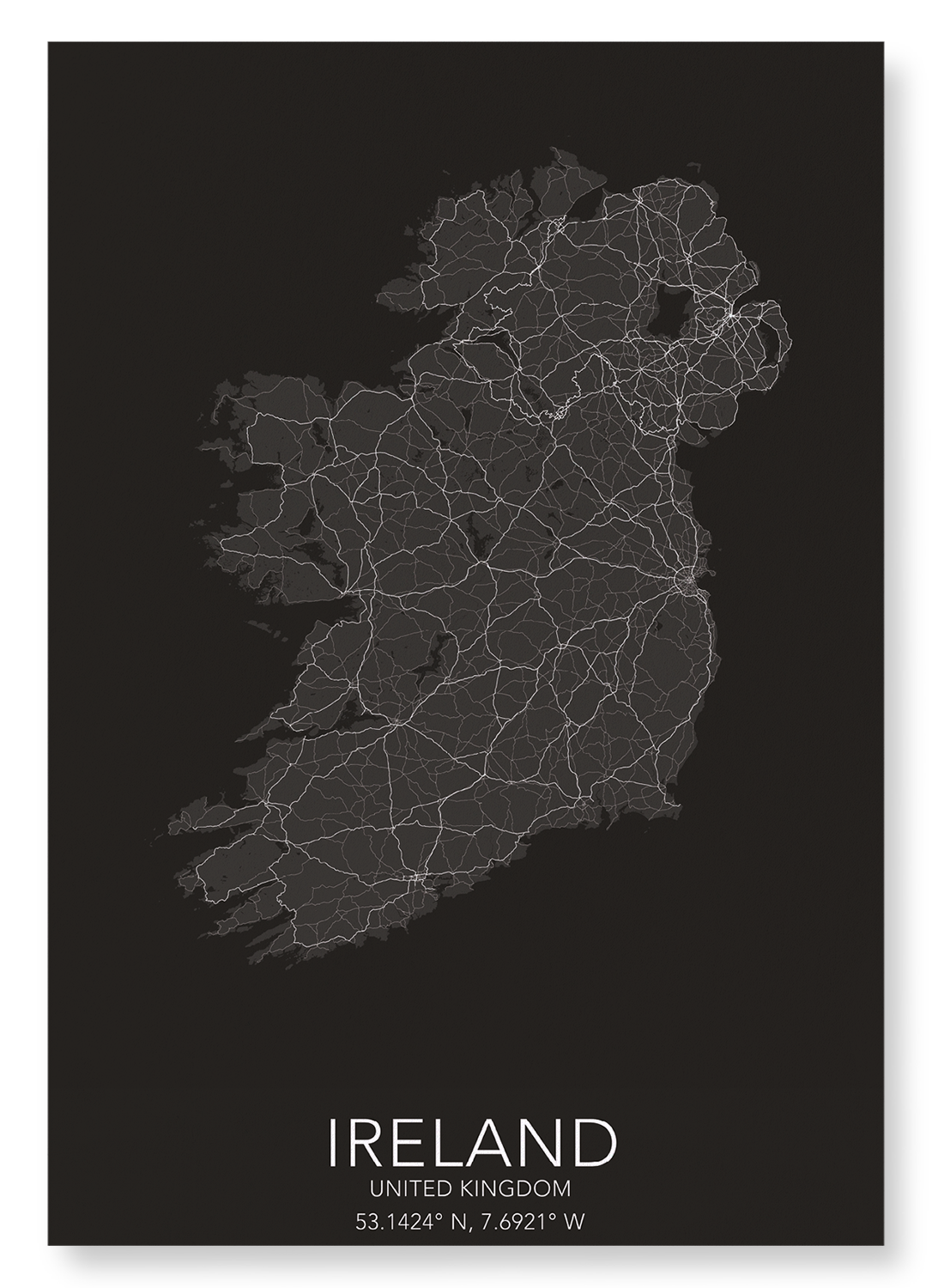 IRELAND FULL MAP: Map Full Art Print