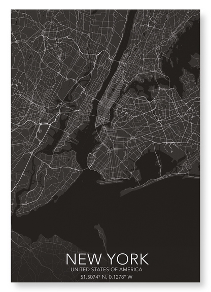 NEW YORK FULL MAP: Map Full Art Print