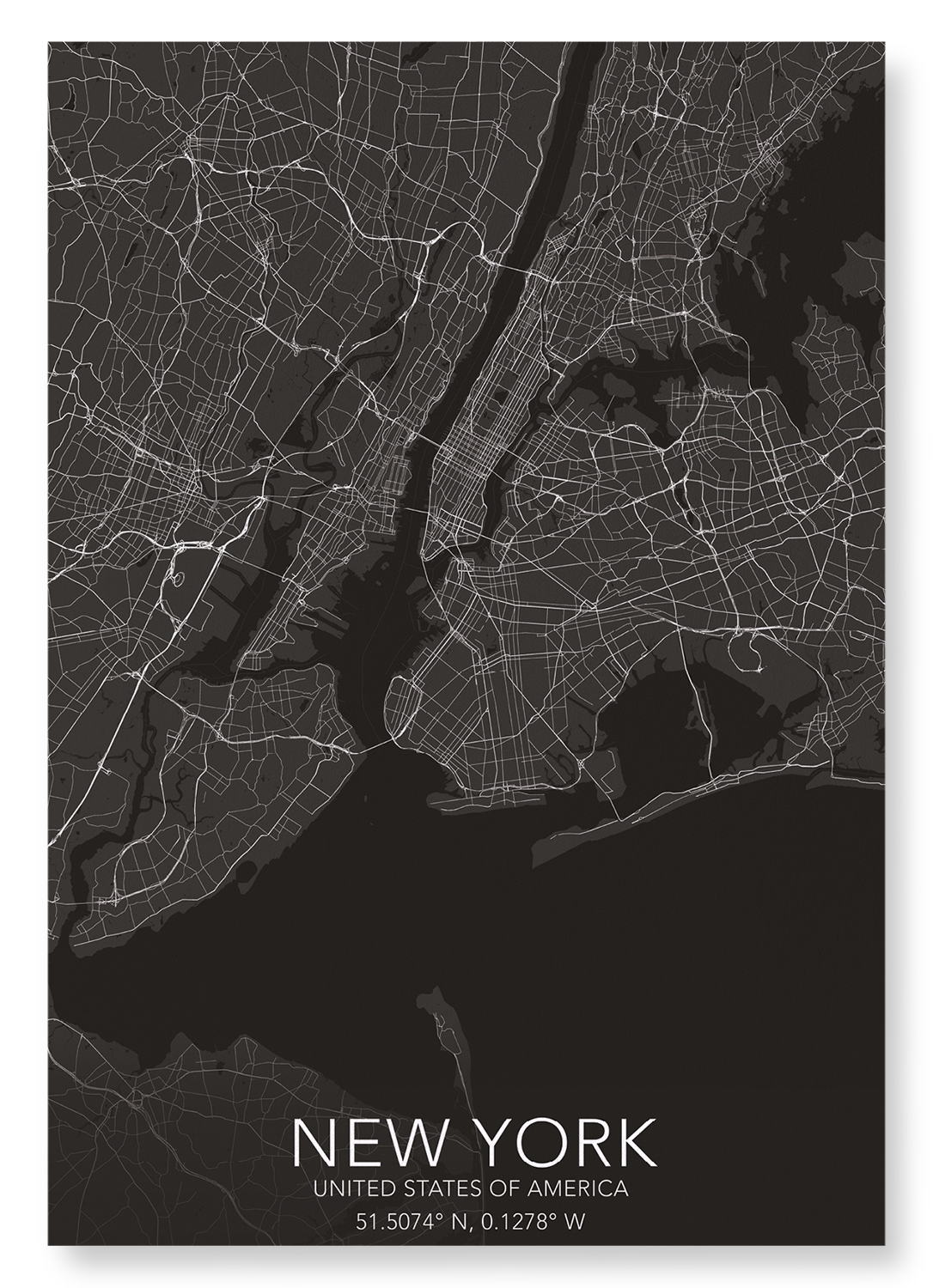 NEW YORK FULL MAP: Map Full Art Print