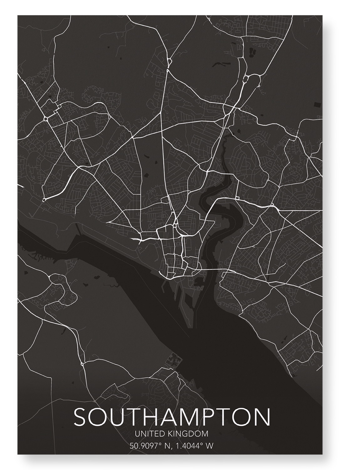 SOUTHAMPTON FULL MAP: Map Full Art Print
