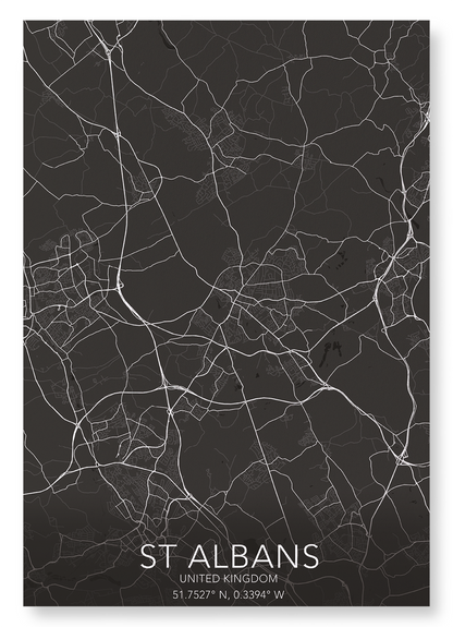 ST. ALBANS FULL MAP: Map Full Art Print
