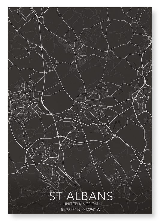 ST. ALBANS FULL MAP: Map Full Art Print
