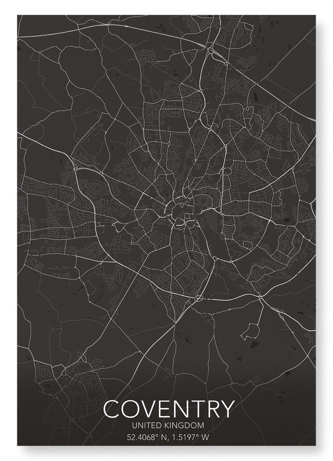 COVENTRY FULL MAP: Map Full Art Print