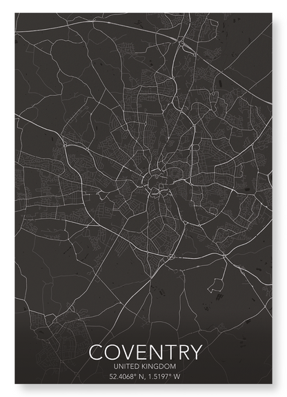 COVENTRY FULL MAP: Map Full Art Print