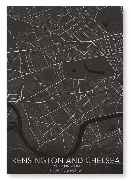 KENSINGTON AND CHELSEA FULL MAP: Map Full Art Print