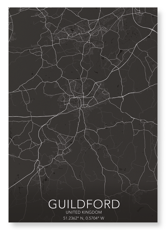 GUILDFORD FULL MAP: Map Full Art Print