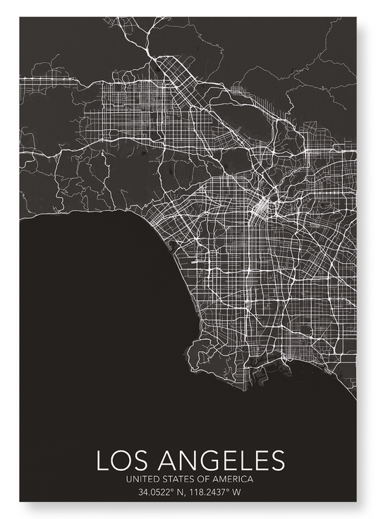 LOS ANGELES FULL MAP: Map Full Art Print