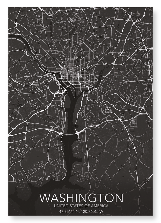 WASHINGTON FULL MAP: Map Full Art Print