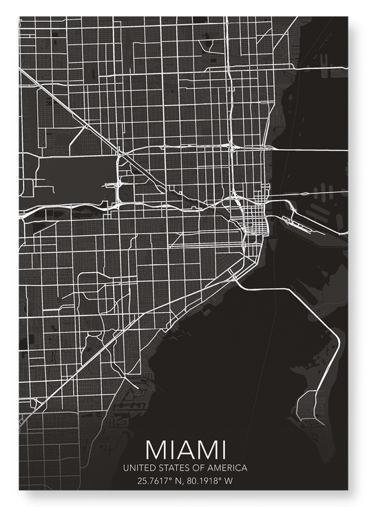 MIAMI FULL MAP: Map Full Art Print