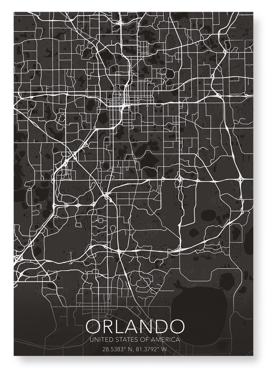 ORLANDO FULL MAP: Map Full Art Print
