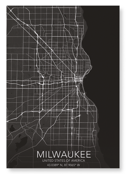 MILWAUKEE FULL MAP: Map Full Art Print