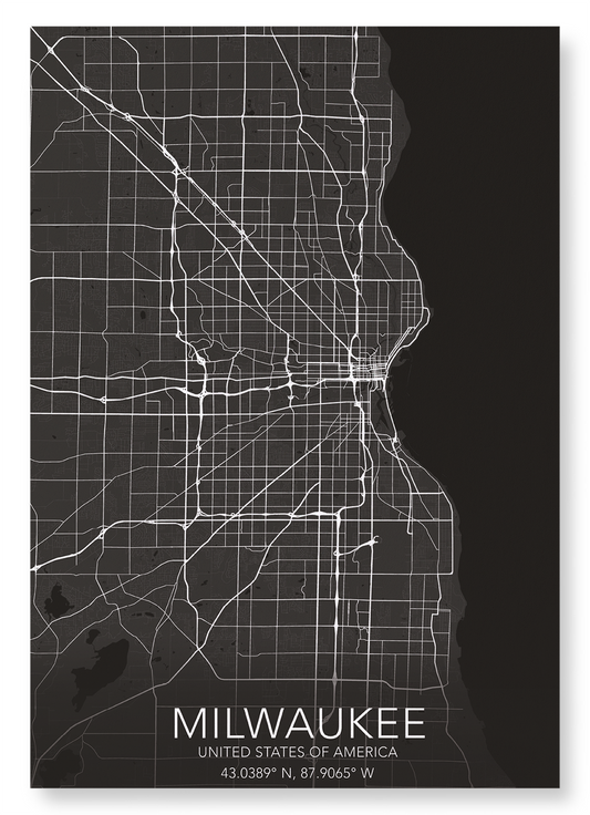 MILWAUKEE FULL MAP: Map Full Art Print