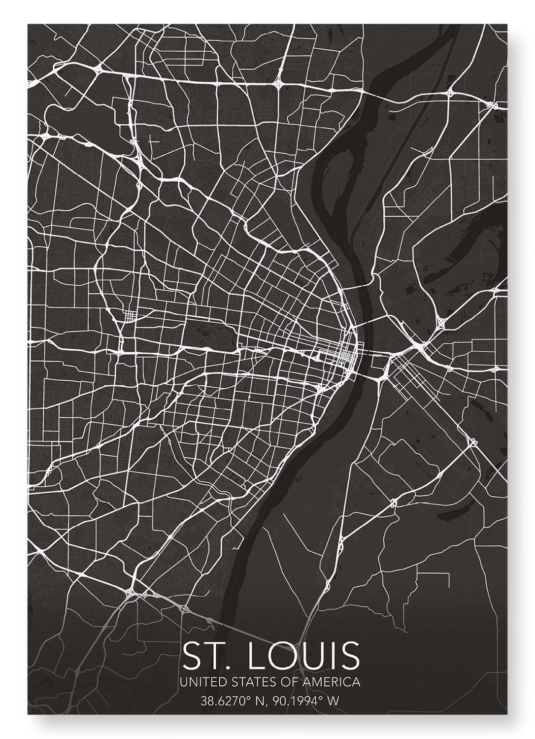ST. LOUIS FULL MAP: Map Full Art Print