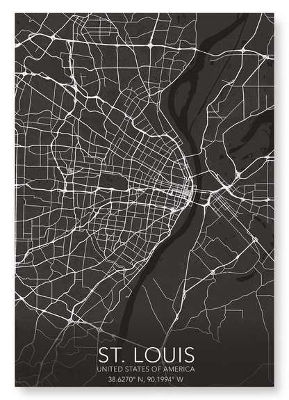 ST. LOUIS FULL MAP: Map Full Art Print