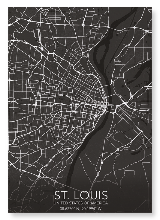 ST. LOUIS FULL MAP: Map Full Art Print