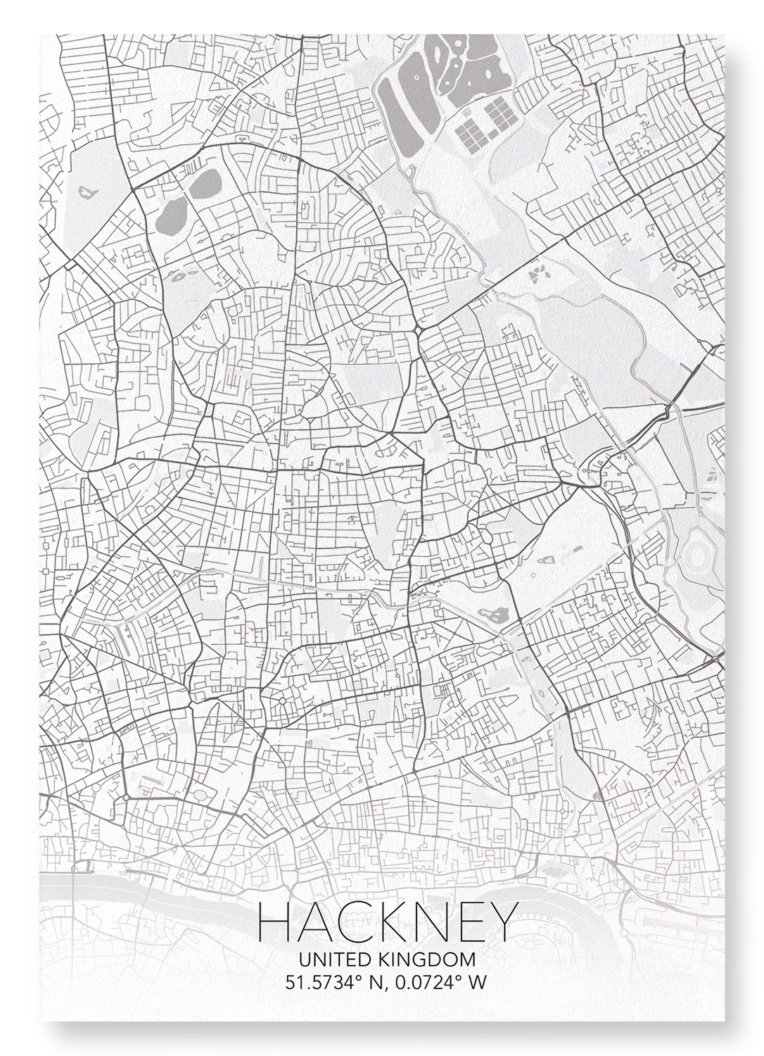 HACKNEY FULL MAP: Map Full Art Print