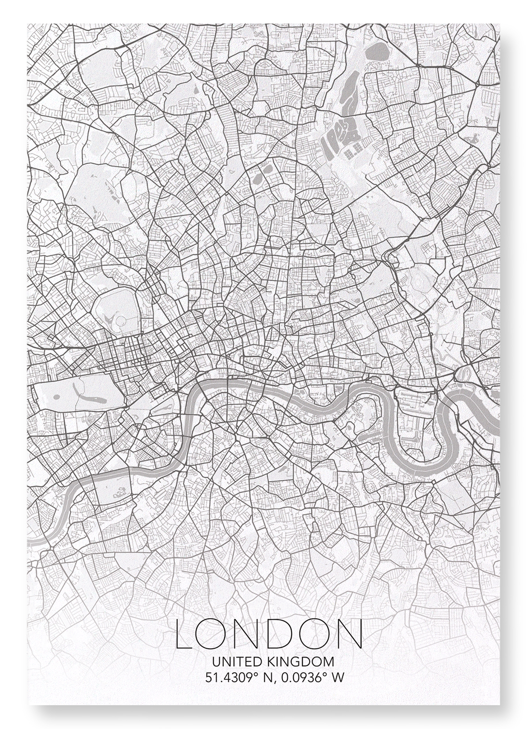 LONDON FULL MAP: Map Full Art Print