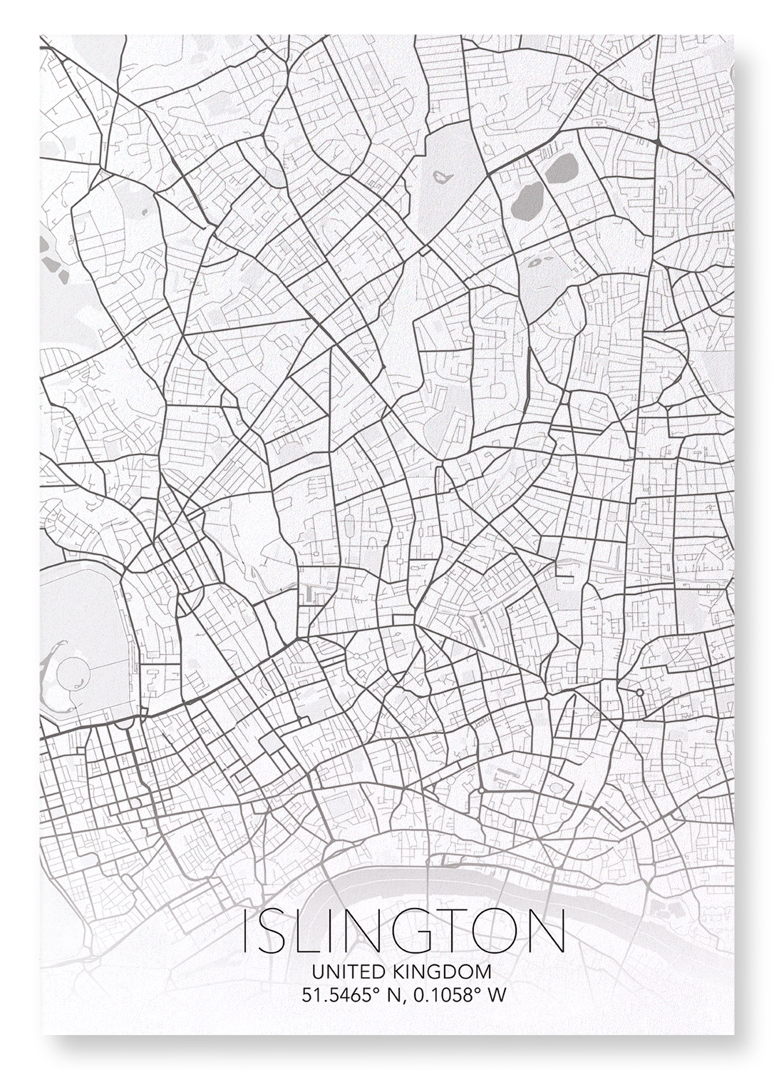 ISLINGTON FULL MAP: Map Full Art Print