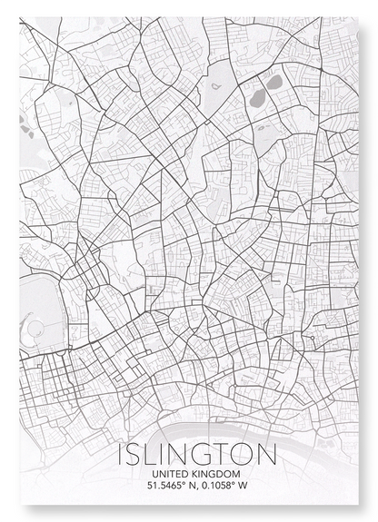 ISLINGTON FULL MAP: Map Full Art Print