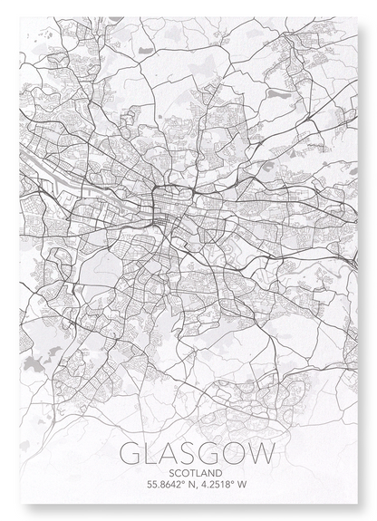 GLASGOW FULL MAP: Map Full Art Print