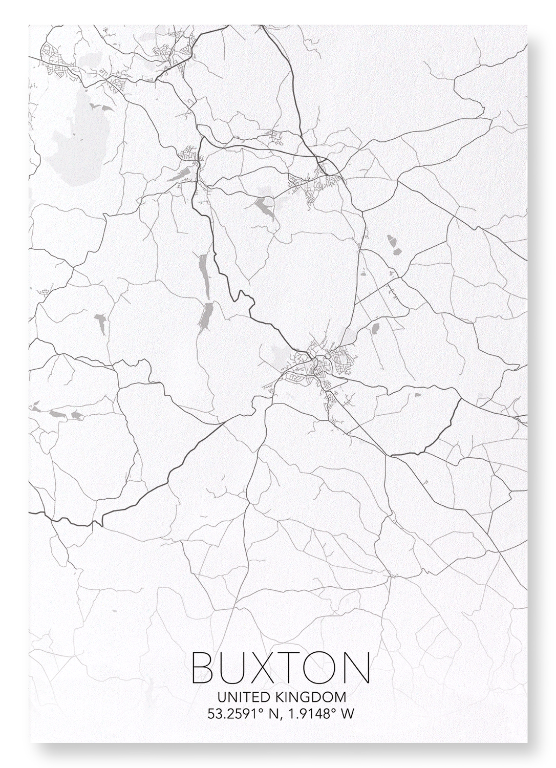 BUXTON FULL MAP: Map Full Art Print