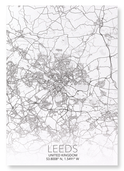 LEEDS FULL MAP: Map Full Art Print