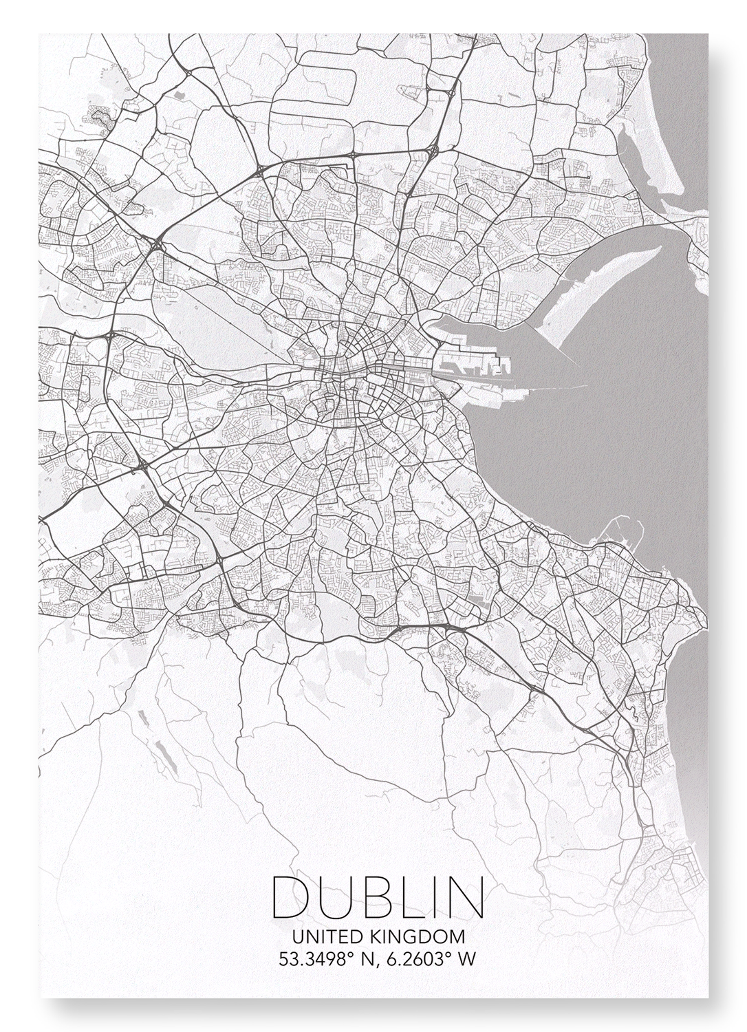 DUBLIN FULL MAP: Map Full Art Print