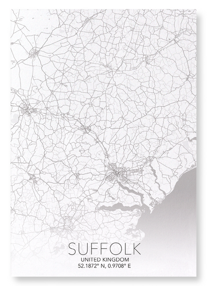 SUFFOLK FULL MAP: Map Full Art Print