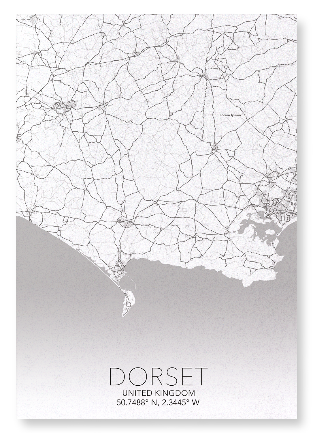 DORSET FULL MAP: Map Full Art Print