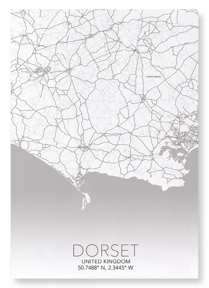 DORSET FULL MAP: Map Full Art Print