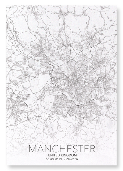 MANCHESTER FULL MAP: Map Full Art Print