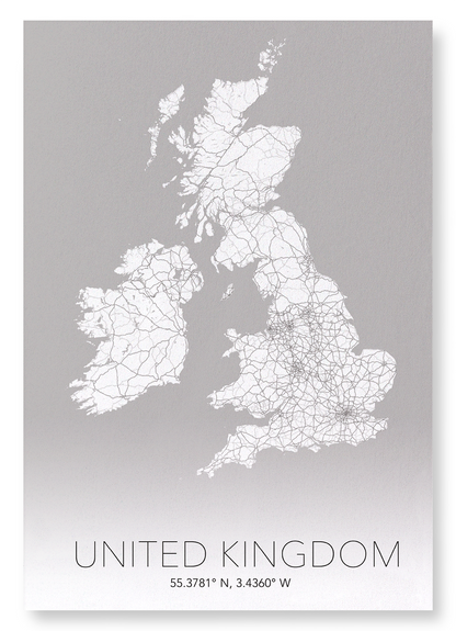UNITED KINGDOM FULL MAP: Map Full Art Print