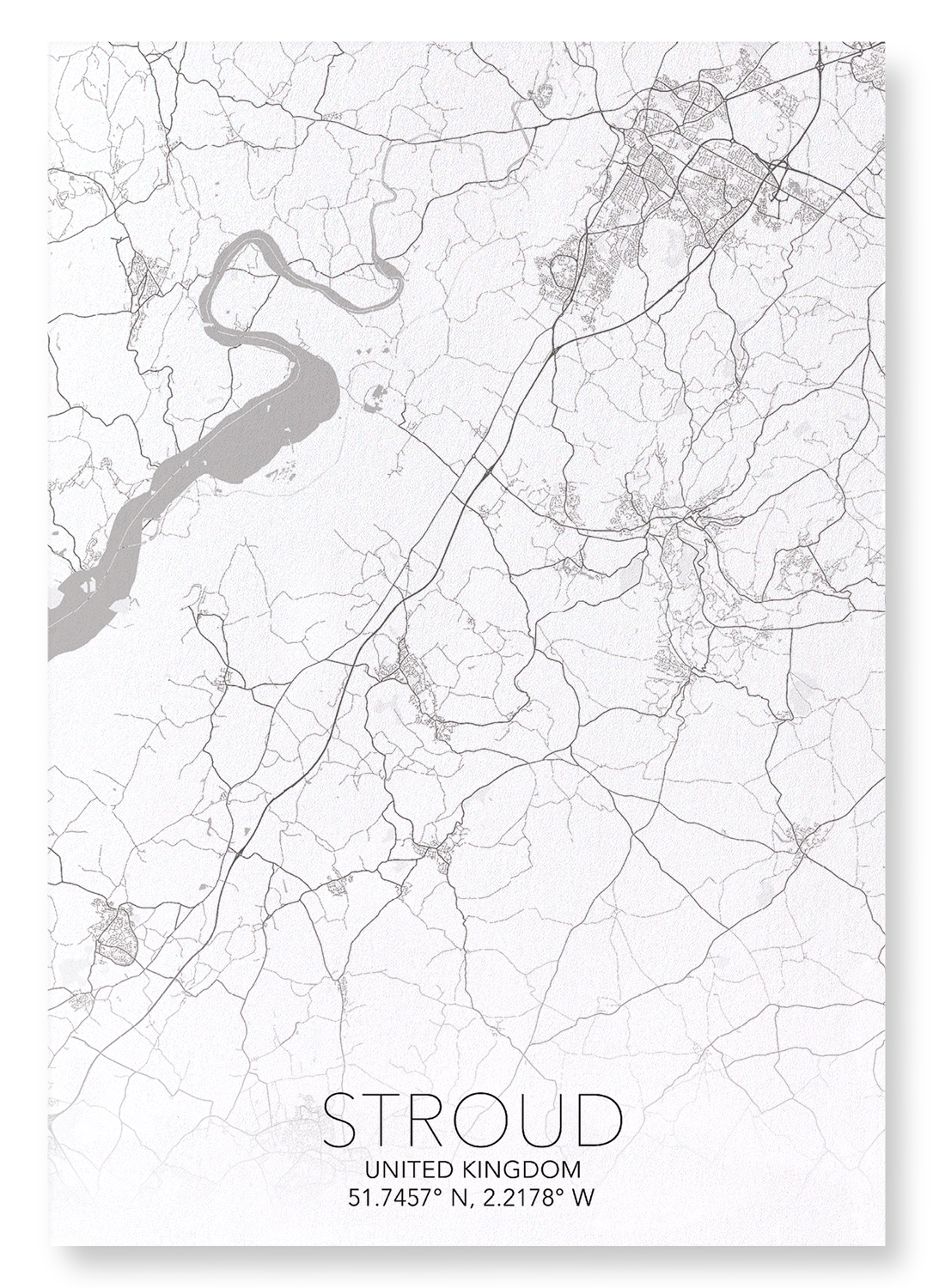 STROUD  FULL MAP: Map Full Art Print
