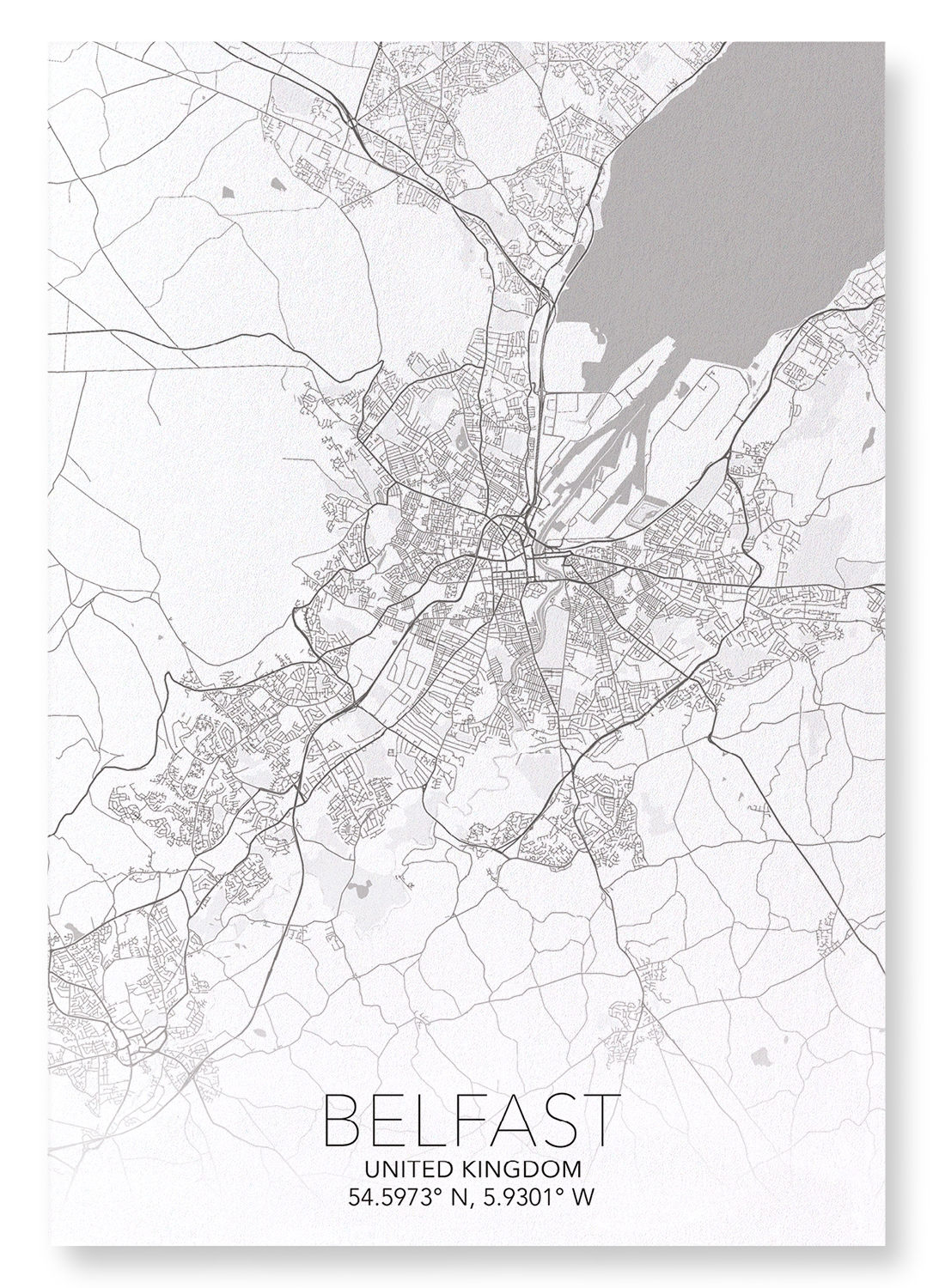 BELFAST FULL MAP: Map Full Art Print