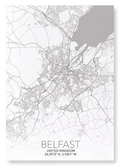 BELFAST FULL MAP: Map Full Art Print