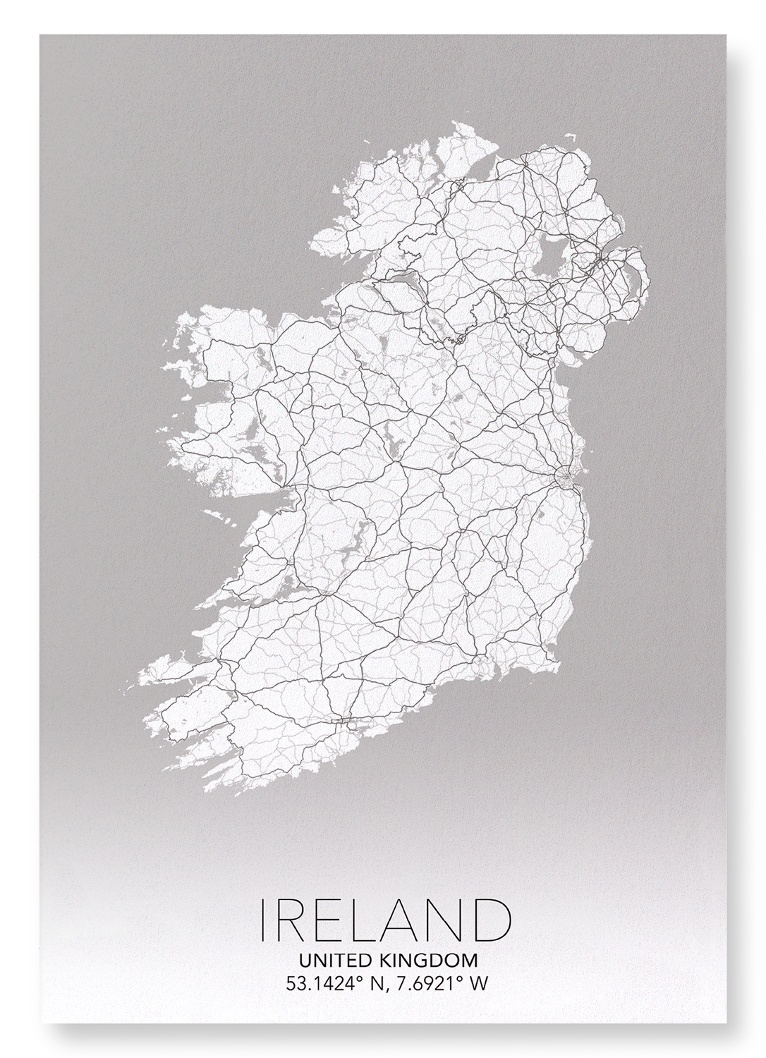 IRELAND FULL MAP: Map Full Art Print