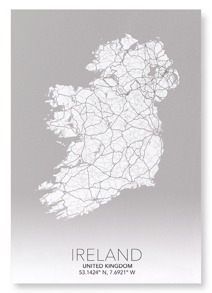 IRELAND FULL MAP: Map Full Art Print
