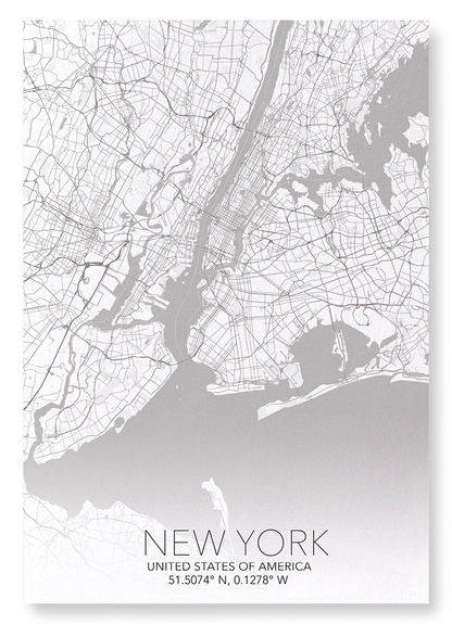 NEW YORK FULL MAP: Map Full Art Print
