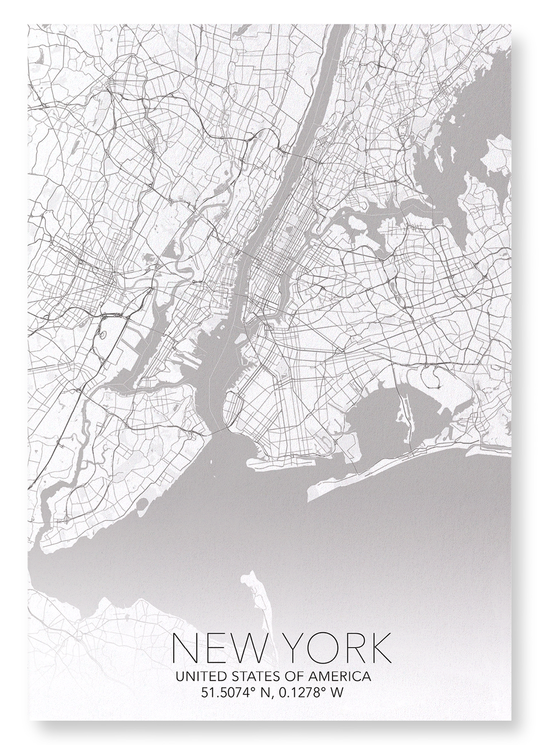 NEW YORK FULL MAP: Map Full Art Print