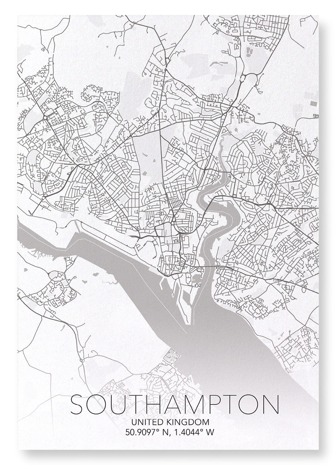 SOUTHAMPTON FULL MAP: Map Full Art Print
