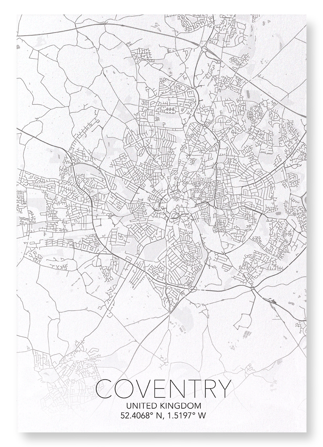 COVENTRY FULL MAP: Map Full Art Print