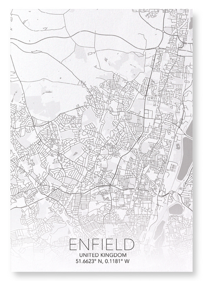 ENFIELD FULL MAP: Map Full Art Print